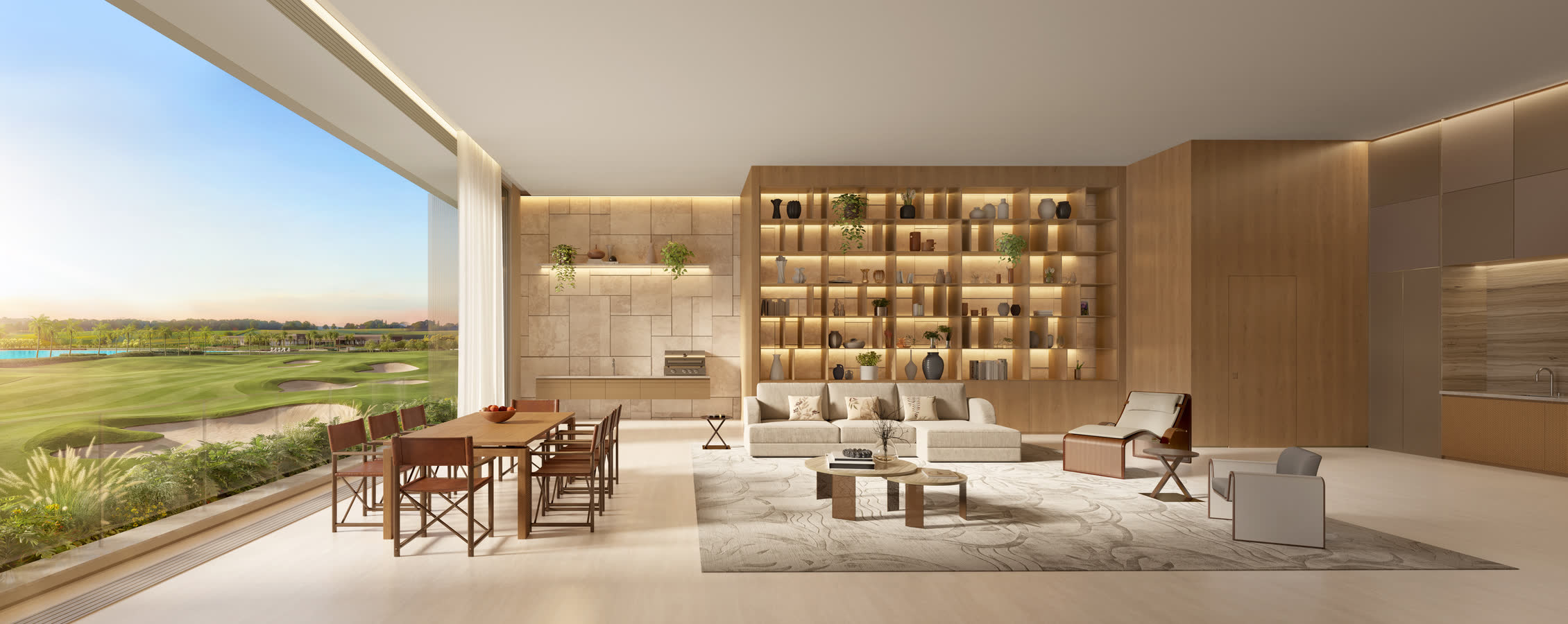 Living do apartamento de 200 m²
