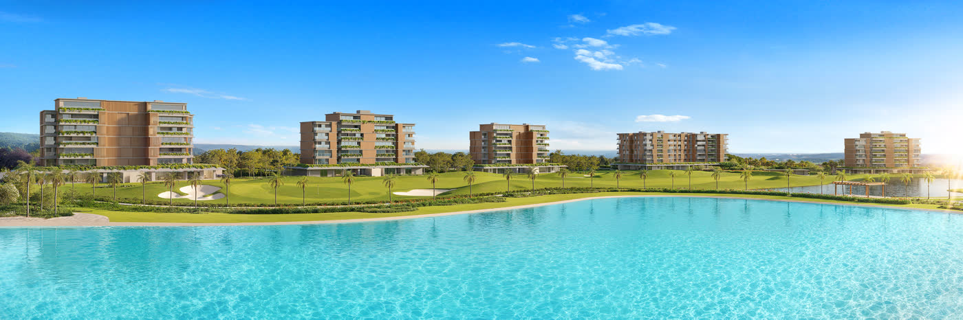Torres Vista Riviera diante da lagoa cristalina